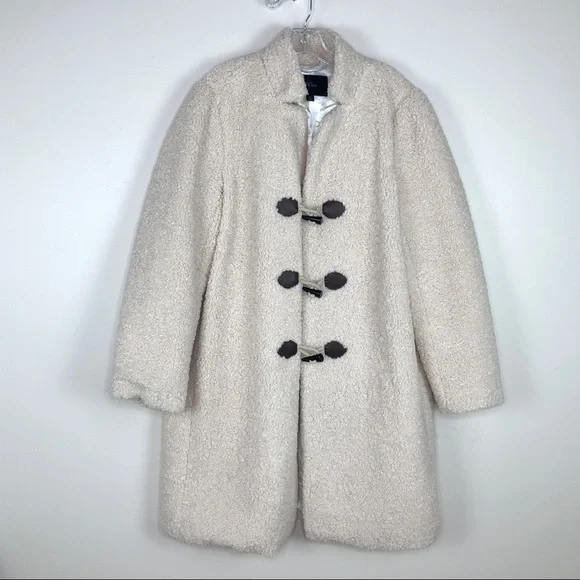 J. Crew Cream Sherpa Coat K2605 - Picture 2 of 10
